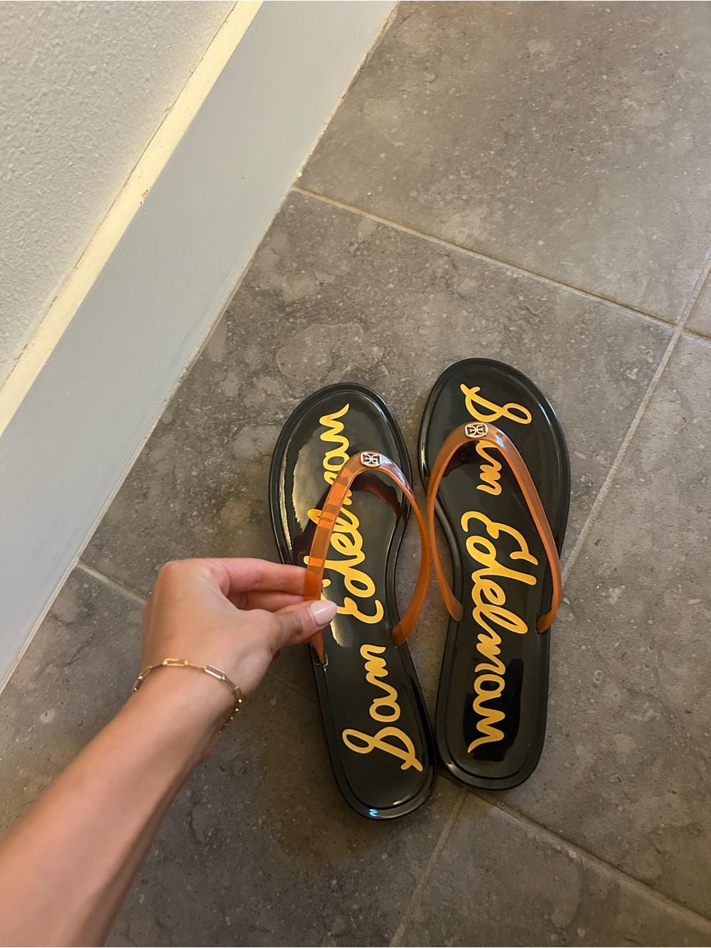 Sam Edelman Dean Jelly Flip Flops Red Orange 11